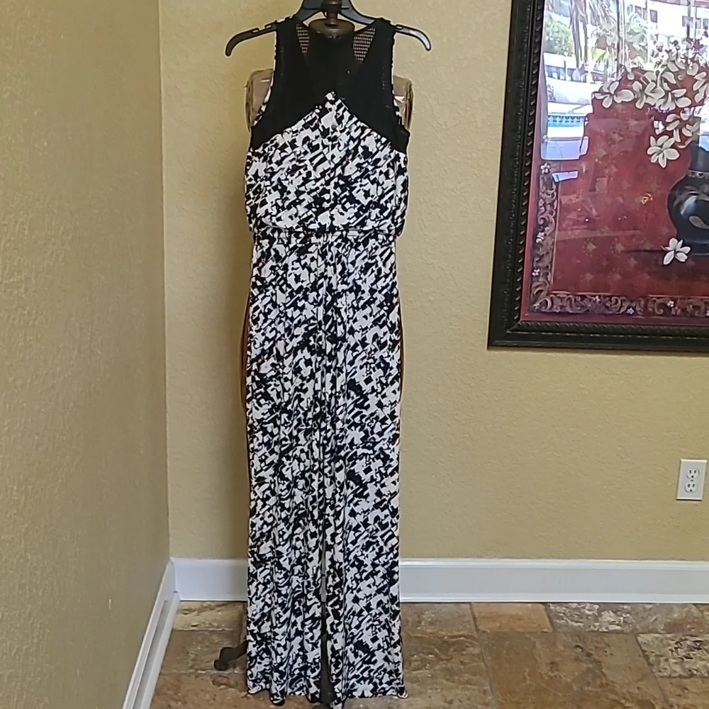 Vince Camuto Geometric Print Wide Leg Jumpsuit Size 0